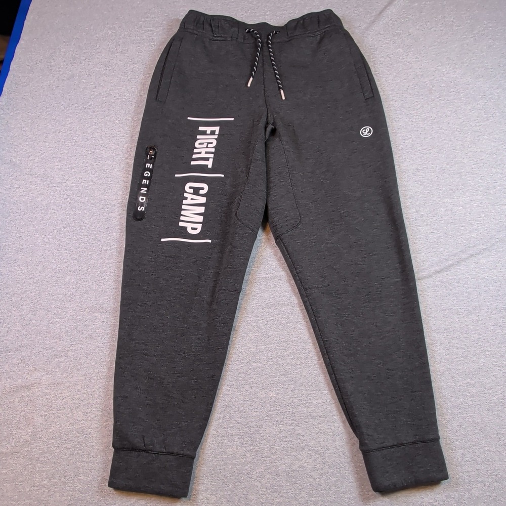 Legends Fight Camp Joggers Mens Large Charcoal Grey Heathered Sweatpants Pockets